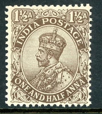 India Británica 1919 KGV 11/2a Chocolate Scott #101 MNH N382 Foto 1 de 4