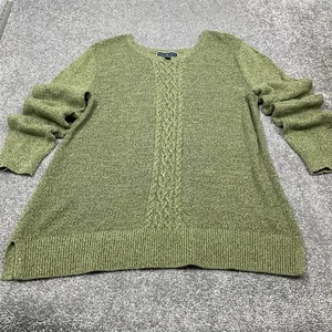 Karen Scott Sage Green Acrylic Blend Cable Knit Sweater Women's Size XL - Picture 1 of 7