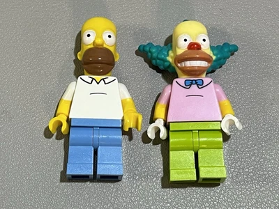 Lot of 2 LEGO Simpson Minifigures Minifigs Krusty & Homer Simpson - Image 1 of 4