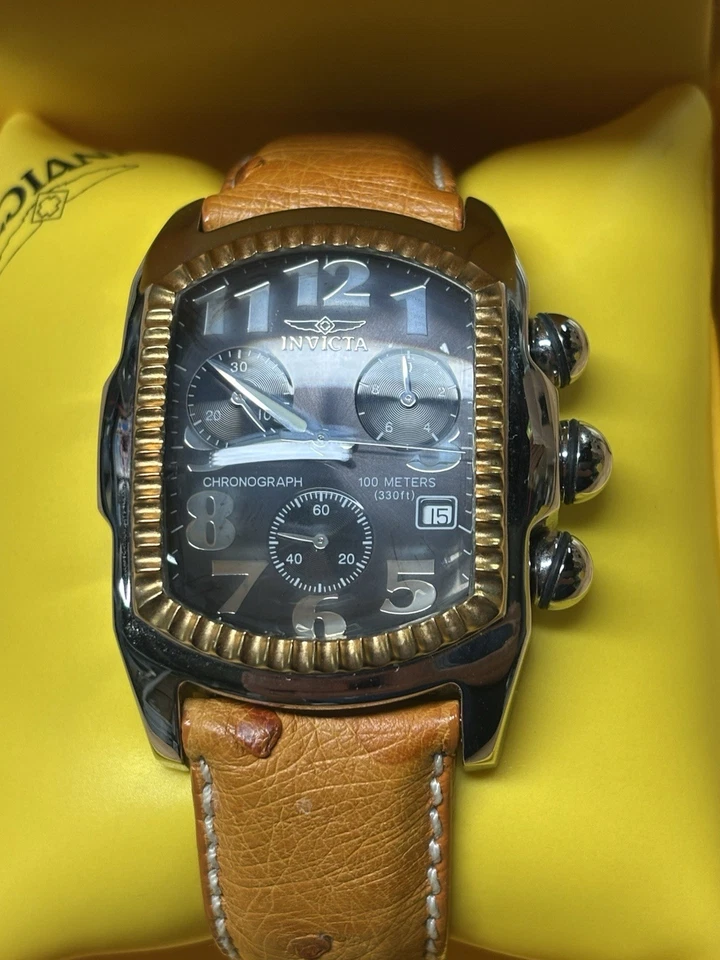 BLACK/GOLD INVICTA LUPAH 2499 SWISS CHRONOGRAPH MOV'T MEN'S WATCH - Image 1 of 4