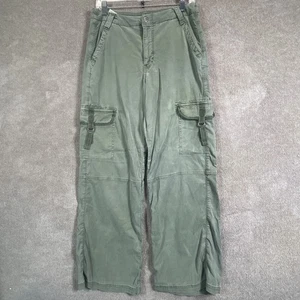 American Eagle Pants Womens 6 30x30 Green Baggy Wide Leg Cargo Pockets - Picture 1 of 18
