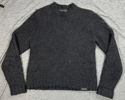 Suéter masculino vintage Abercrombie & Fitch XL cinza 100% lã malha cabo gola redonda - Imagem 1 de 4