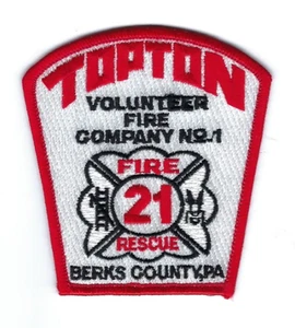 Topton (Berks County) PA Pennsylvania Volunteer Fire Co. Nr. 1 Station 21 Patch - Bild 1 von 1