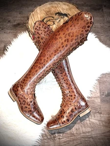 DeNiro Reitstiefel S8603 38 MA/M geschnürt wrat brandy LEO bronze - Picture 1 of 4