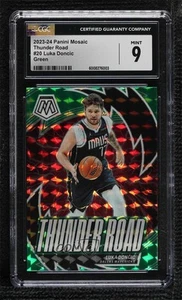 2023-24 Panini Mosaic Thunder Road Green Prizm Luka Doncic #20 CGC 9 Mint - Picture 1 of 3