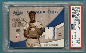 2004 Leaf Certified Material Ernie Banks Game Used Jersey - #FG161 PSA 9! Cubs!  - Picture 1 of 2