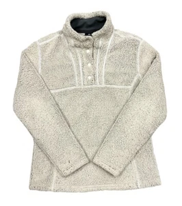 Kuhl Girl’s Gray Avalon Snap Fleece Pullover Fuzzy Sweater Size Large - Picture 1 of 4