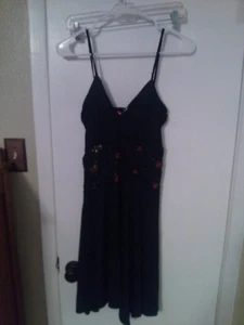 NEW Blue Queen Black Embellished Mini Dress Speghetti Straps - Picture 1 of 7