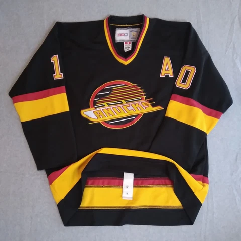 Vancouver Canucks Jersey Mens 52 Black Pavel Bure Throwback Hockey Sweater Cover