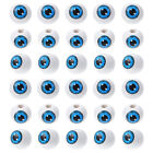 50pcs Eye Wooden Beads Blue Jewelry & Accessories