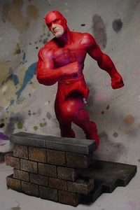 DAREDEVIL Mann ohne Angst 11 1/2" STATUE mit PROFESSIONELLEM BAU & LACKIERUNG selten - Bild 1 von 3