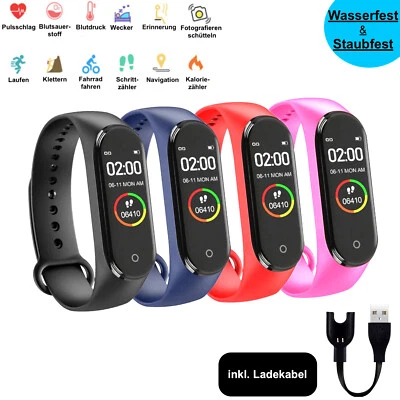 PARRADOR Bluetooth Smartwatch Fitnessuhr Armband Tracker Sport Schrittzähler Wasserdicht