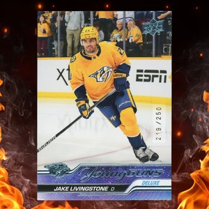 2023-24 Upper Deck JAKE LIVINGSTONE Young Guns Deluxe /250 Rookie #245