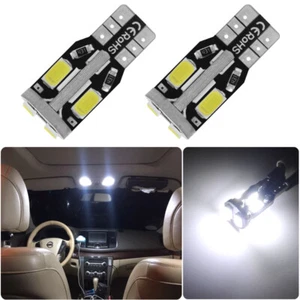2pcs 6000K White 168 W5W LED Interior Map Dome Light Bulbs T10 158 194 2825 2821 - Picture 1 of 13