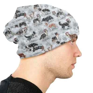 Border Collie Reversible Beanie Skully Skull Hat christmas gift dog lover tuque - Picture 1 of 5