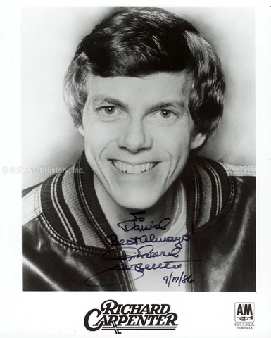 RICHARD CARPENTER - INSCRIBED PHOTOGRAPH SIGNED 09/17/1986 Cover