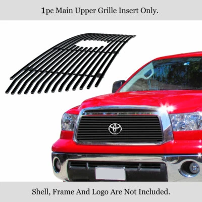 Fits 2010-2013 Toyota Tundra Logo Show Upper Stainless Black Billet Grill Insert - Image 1 of 4