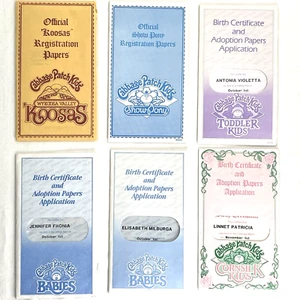 11 papeles vintage de adopción y registro de certificado de nacimiento de muñeca Cabbage Patch - Imagen 1 de 14