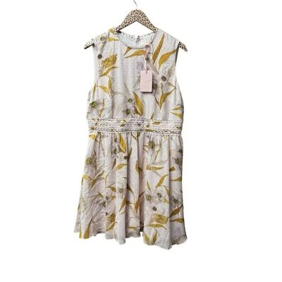 NUEVO Ted Baker Rontie Cabana Floral Clip Punto Patinador Mini Vestido Rosa 5 EE. UU. 12 NUEVO CON ETIQUETAS Foto 1 de 4