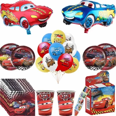 AURA EVENTS LONDON LTD Disney Mcqueen Cars Birthday Decoration Party Supplies Pixar Cars Balloons Popco