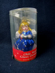 OLD WORLD CHRISTMAS BLUE ANGEL GLASS CHRISTMAS ORNAMENT 5" H - Picture 1 of 8