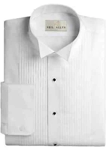 Neil Allyn Regular Fit Wing Collar Tuxedo Shirt w/ 1/4" Pleat and Barrel Cuff - Picture 1 of 4