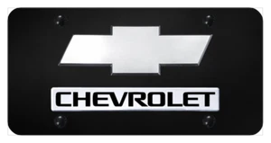 Chevrolet 3D Dual Chrome Logo Nameplate License Plate Official Licensed - Imagen 1 de 4
