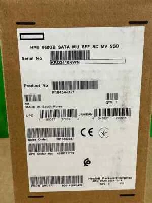 NEW P18434-B21 P18478-001 HPE 960GB SATA 6G 2.5" MU SSD Gen10 Solid State Drive - Image 1 of 3