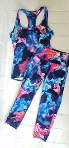 ATHLETA SUPERIMPOSE Racerback Tank TOP Chaturanga Crop Chi Pink Blue XXS LOT VGC - Imagen 1 de 3