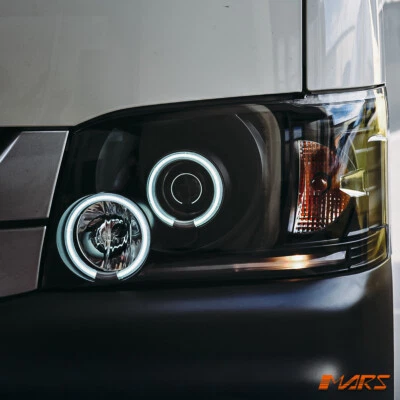 JDM Black CCFL Angel-Eyes Projector Head Lights for TOYOTA HIACE VAN 2005-10 - image 1 of 4