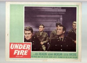 Under Fire- Rex Reason-Harry Morgan-Steve Brodie-11x14-Color-Lobby Card
