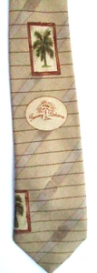 Tommy Bahama Silk Tie Palm Tree Bamboo Stripes Resort Herringbone Weave Handmade - Picture 1 of 14