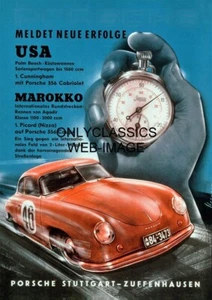 1953 PORSCHE 356 COUPE SPORTS CAR GERMANY ADVERTISING 12X17 POSTER AUTOMOBILIA - Picture 1 of 1