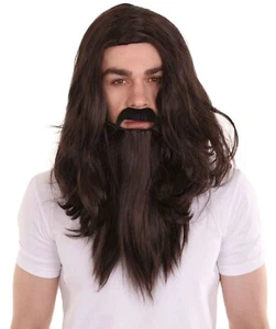 Old Vampire Wig & Full Beard Set | Cosplay Halloween Wig Adult HM-629 - Picture 1 of 8