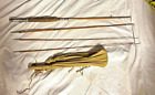 Vintage Ebisu Bamboo 3 Piece Fly Fishing Rod + Spare Crop Original Bag