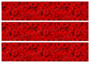 Blumen Rosen Tortenband Bordüre Bild Party Deko Geburtstag Girlande essbar rot - Bild 1 von 14