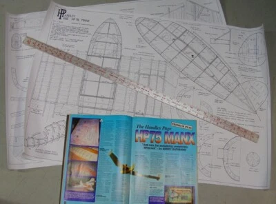 RCSA Model Airplane Plans (RC): Handley Page H.P. 75 MANX 50" 9.5" Scale E.P. - Image 1 of 4