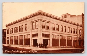 Postal de Elks Building Astoria Oregon c1921 quemado y destruido por el fuego c1922 - Imagen 1 de 4