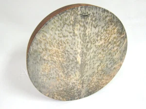 22" REMO FRAME DRUM RIK TAR SKYNDEEP FIXED BROWN GOATSKIN GRAPHIC HEAD - Picture 1 of 4