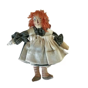 Handmade Connie Tognoli Ragdoll 3.5” Miniature W/ Tag. “Raggedy Ann” style. - Picture 1 of 8