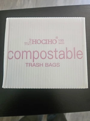 HOCIHO Trash bags 3 gallons x 100 bags 100%Fully Compostable 11.35L Pink - Image 1 of 4