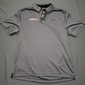 Cincinnati Baseball Under Armour Shirt Mens L Short Sleeve Polo Heat Gear Gray - Picture 1 of 22