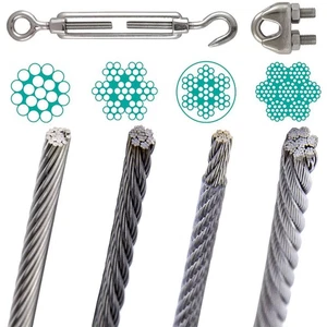 Drahtseil Drahtseilklemmen Edelstahl A4 Spannschloss Edelstahlseil Spannschraube - Bild 1 von 15