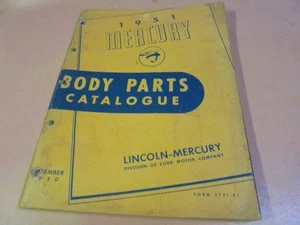 Vintage 1951 Mercury Automobile Body Parts Catalog - Imagen 1 de 5