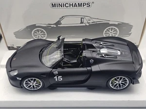 Porsche 918 Spyder 2015 Nero Opaco #15 1:18 Minichamps In Box - Foto 1 di 6
