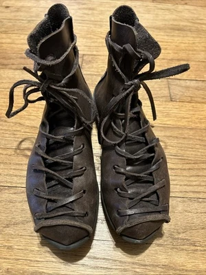 Trippen Penna Size 36  Brown Leather Combat Style Ankle Boot Leather Laces  VGC - Image 1 of 4
