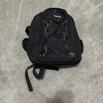 Canon Deluxe Camera Backpack Bag Black Olive Green Nylon Hiking Durable - Image 1 of 4