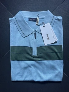 Brioni polo t-shirt Size L/52 color Light Blue - Picture 1 of 8