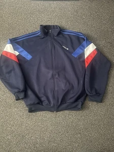 Giacca Hype Vintage anni 90 Adidas Blu Track Top Uomo Germania Ovest Rara Taglia M - Foto 1 di 8