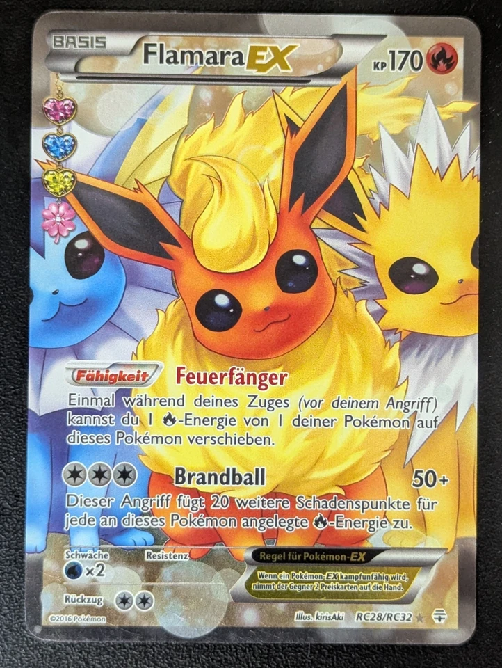 Pokemon Flamara EX XY Generationen GEN RC28 Deutsch 2016 NM-EX - Bild 1 von 1
